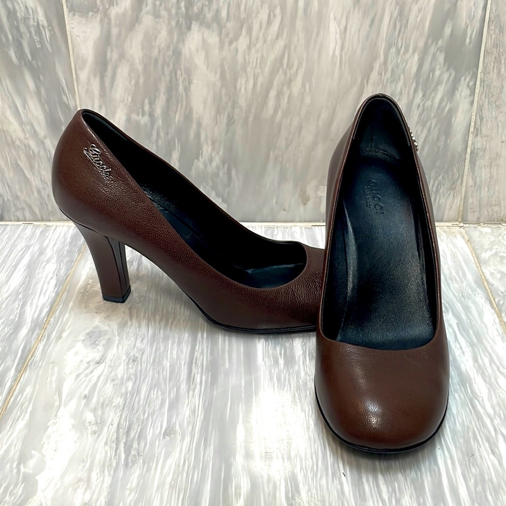 Gucci Brown Leather Heels